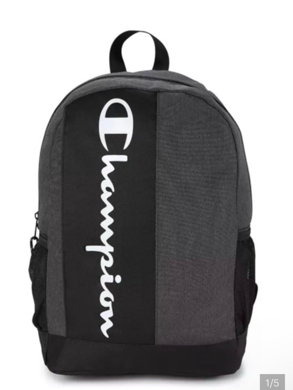 Champion Gray & Black Vertical Logo Backpack Retail $80 NWT